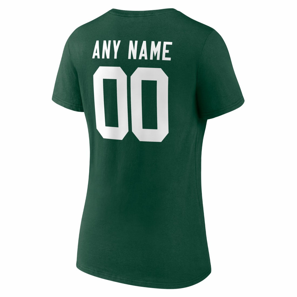 Women's Team Authentic Personalized Name & Number V-Neck T-Shirt - Green Bay Packers