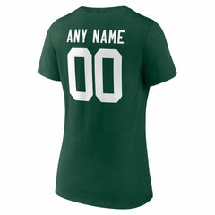 Women's Team Authentic Personalized Name & Number V-Neck T-Shirt - Green Bay Packers