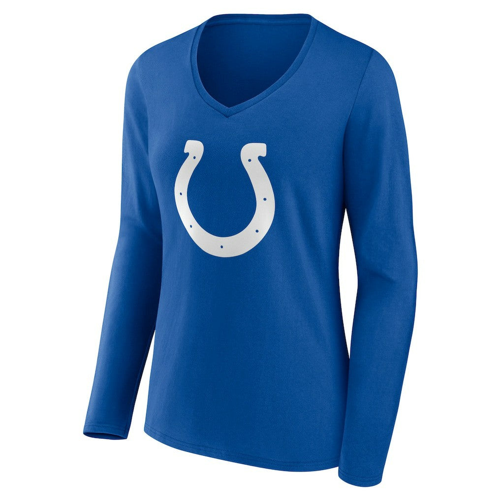 Women's Team Authentic Personalized Name & Number Long Sleeve V-Neck T-Shirt - Indianapolis Colts