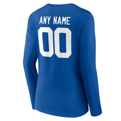Women's Team Authentic Personalized Name & Number Long Sleeve V-Neck T-Shirt - Indianapolis Colts