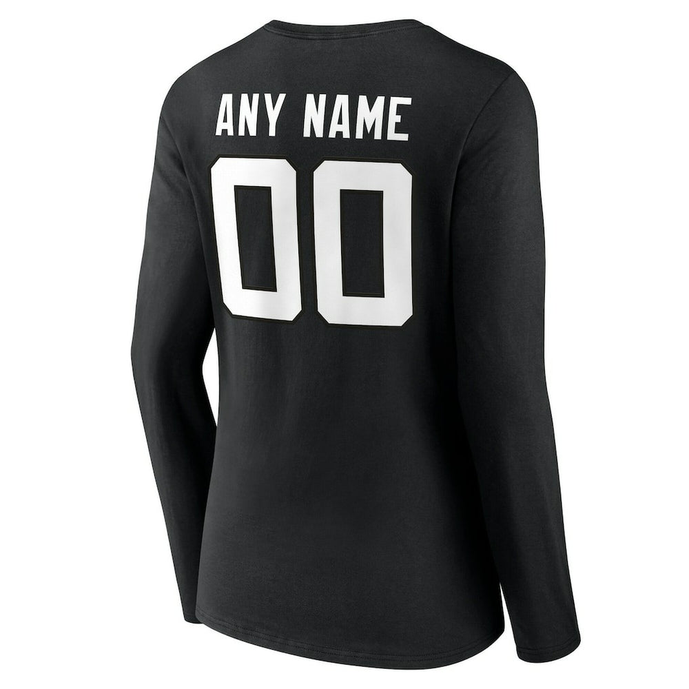 Women's Team Authentic Personalized Name & Number Long Sleeve V-Neck T-Shirt - Jacksonville Jaguars