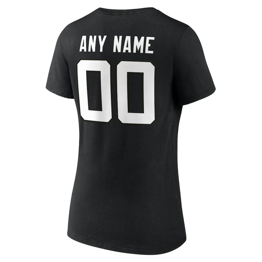 Women's Team Authentic Personalized Name & Number V-Neck T-Shirt - Jacksonville Jaguars