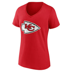 Women's Team Authentic Personalized Name & Number V-Neck T-Shirt - Kansas City Chiefs