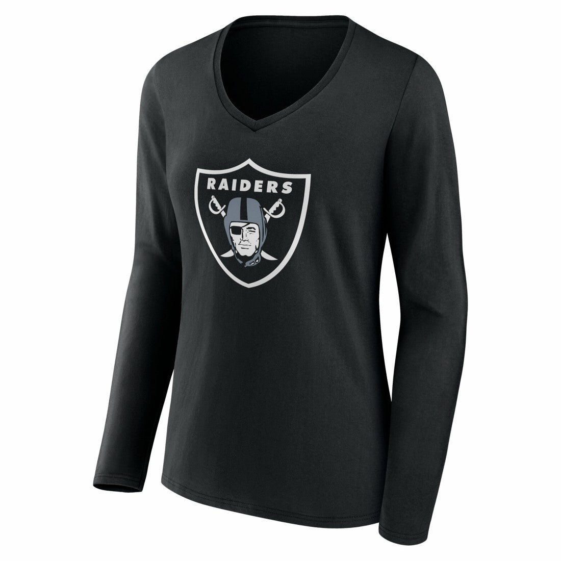 Women's Team Authentic Personalized Name & Number Long Sleeve V-Neck T-Shirt - Las Vegas Raiders