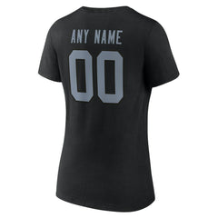 Women's Team Authentic Personalized Name & Number V-Neck T-Shirt - Las Vegas Raiders