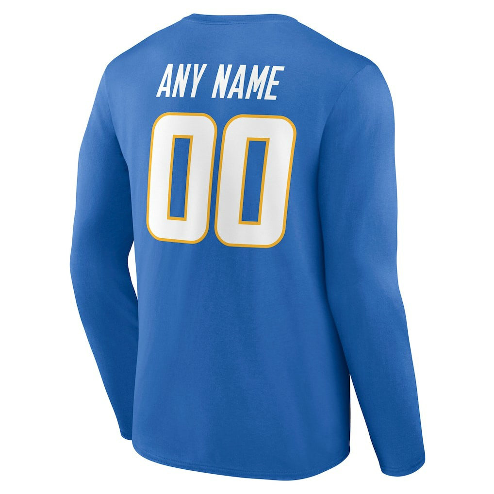 Team Authentic Personalized Name & Number Long Sleeve T-Shirt - Los Angeles Chargers