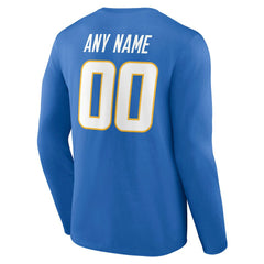 Team Authentic Personalized Name & Number Long Sleeve T-Shirt - Los Angeles Chargers