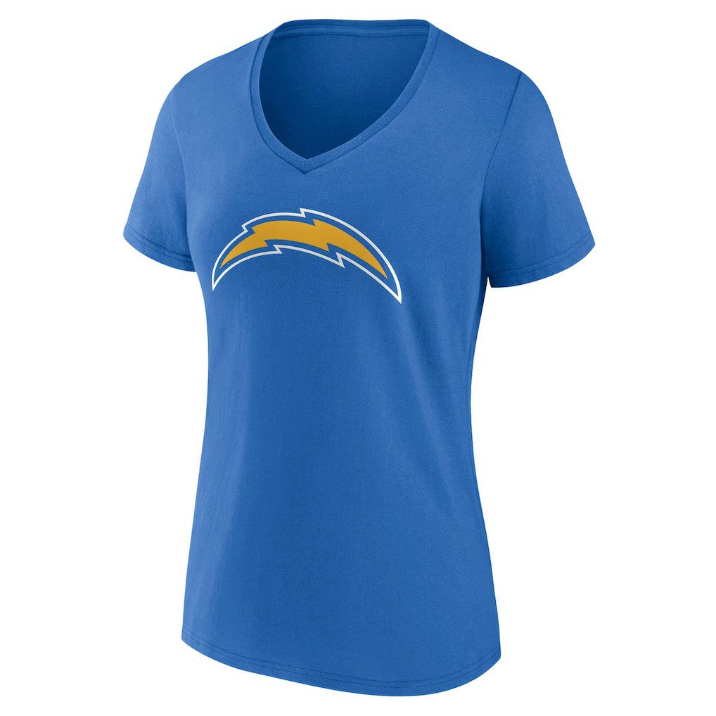 Women's Team Authentic Personalized Name & Number V-Neck T-Shirt - Los Angeles Chargers
