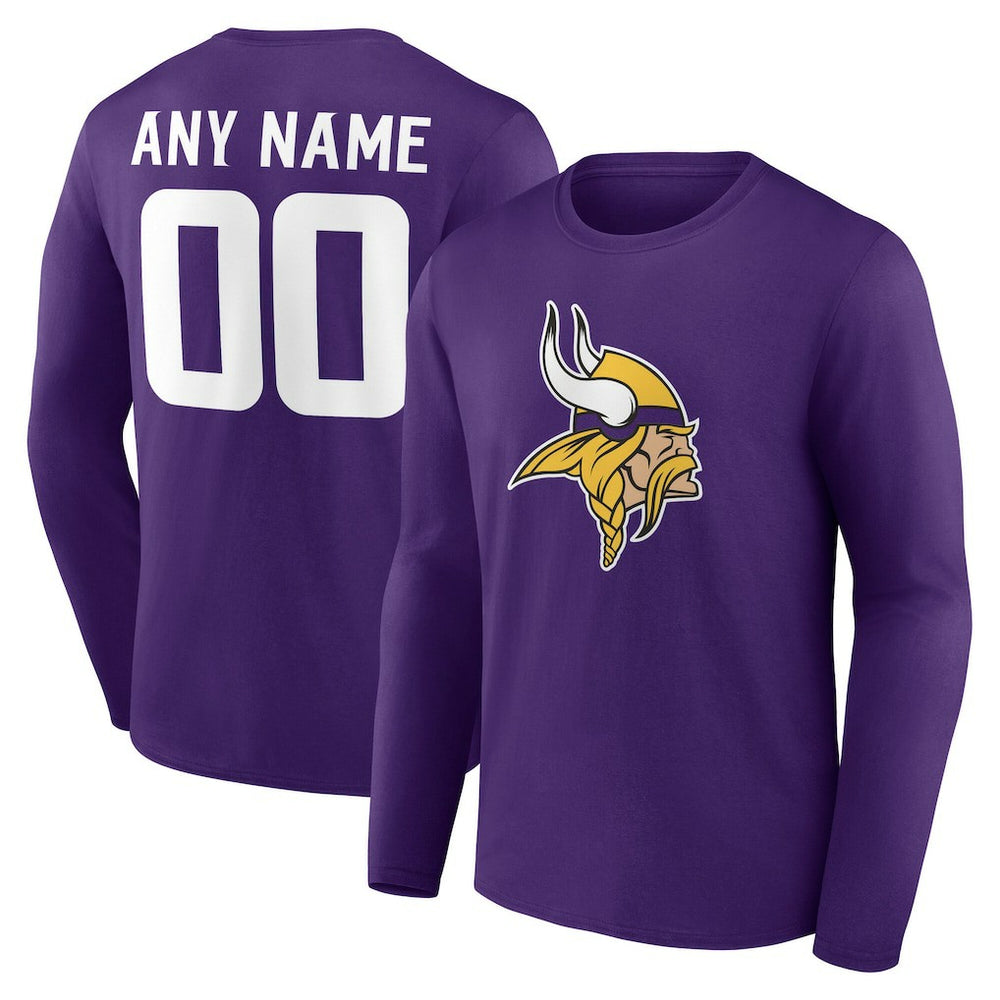 Team Authentic Personalized Name & Number Long Sleeve T-Shirt - Minnesota Vikings