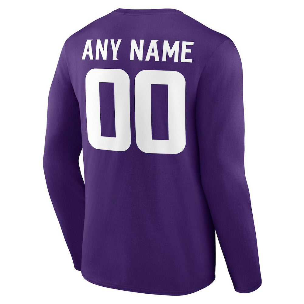Team Authentic Personalized Name & Number Long Sleeve T-Shirt - Minnesota Vikings
