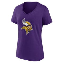 Women's Team Authentic Personalized Name & Number V-Neck T-Shirt - Minnesota Vikings
