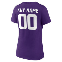 Women's Team Authentic Personalized Name & Number V-Neck T-Shirt - Minnesota Vikings