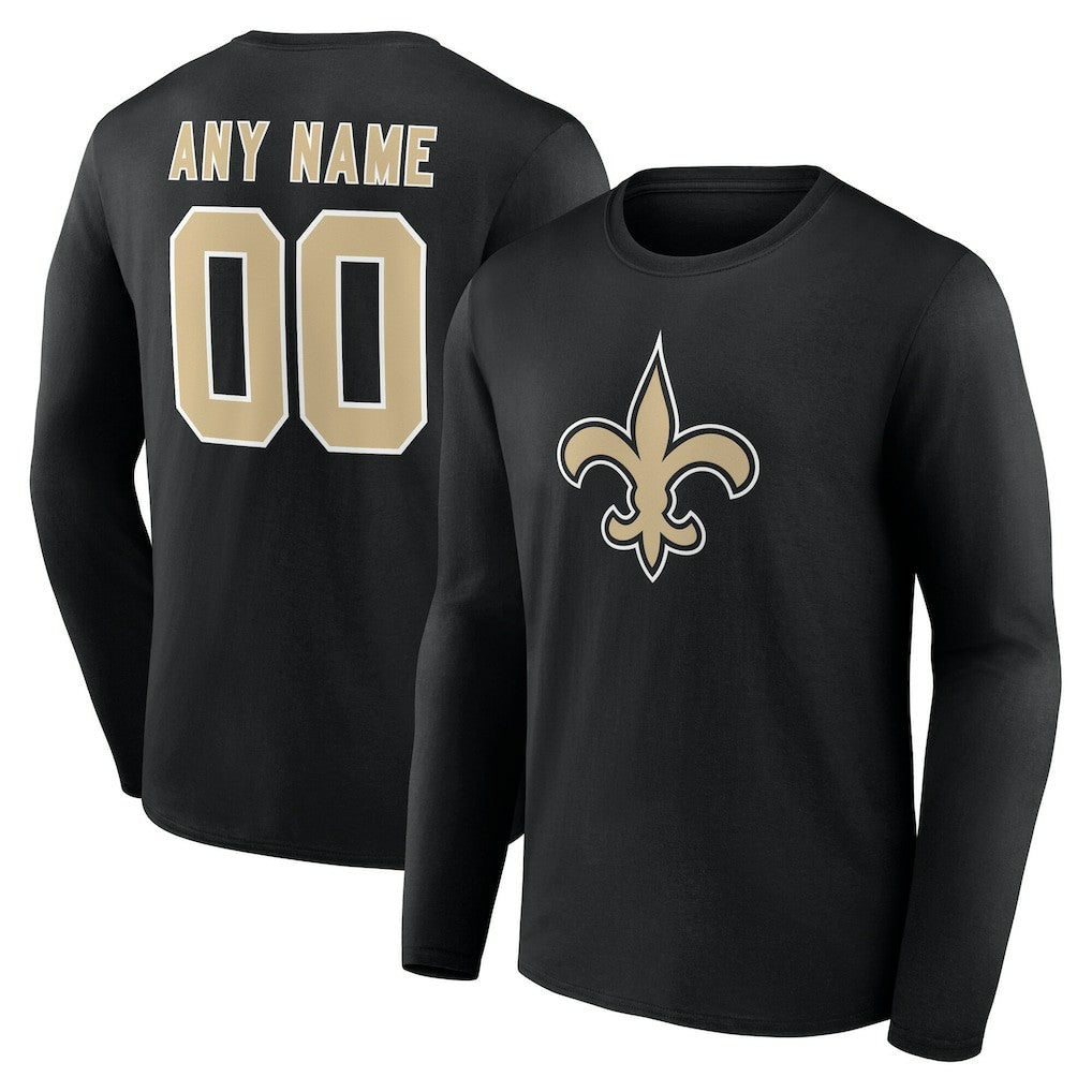 Team Authentic Personalized Name & Number Long Sleeve T-Shirt - New Orleans Saints