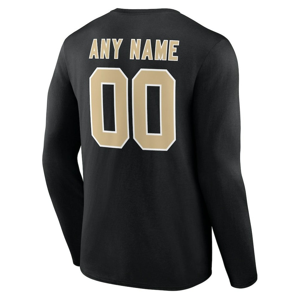 Team Authentic Personalized Name & Number Long Sleeve T-Shirt - New Orleans Saints