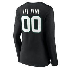 Women's Team Authentic Personalized Name & Number Long Sleeve V-Neck T-Shirt - New York Jets