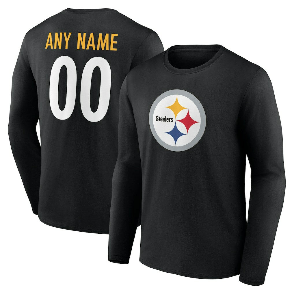 Team Authentic Personalized Name & Number Long Sleeve T-Shirt - Pittsburgh Steelers