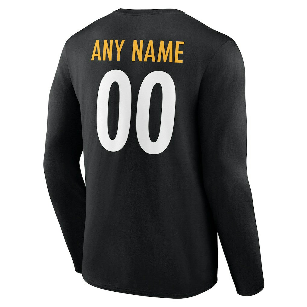 Team Authentic Personalized Name & Number Long Sleeve T-Shirt - Pittsburgh Steelers