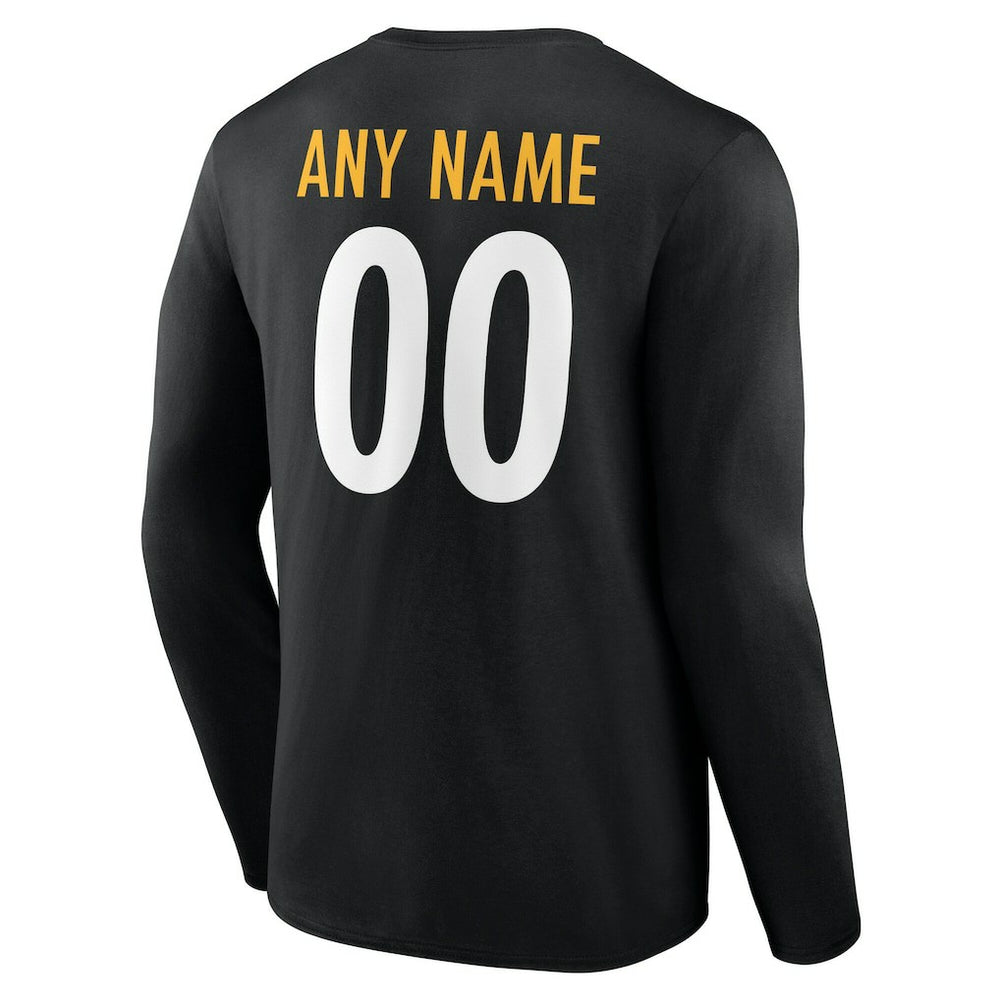 Team Authentic Personalized Name & Number Long Sleeve T-Shirt - Pittsburgh Steelers