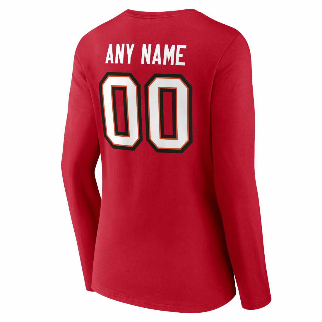 Women's Team Authentic Personalized Name & Number Long Sleeve V-Neck T-Shirt - Tampa Bay Buccaneers