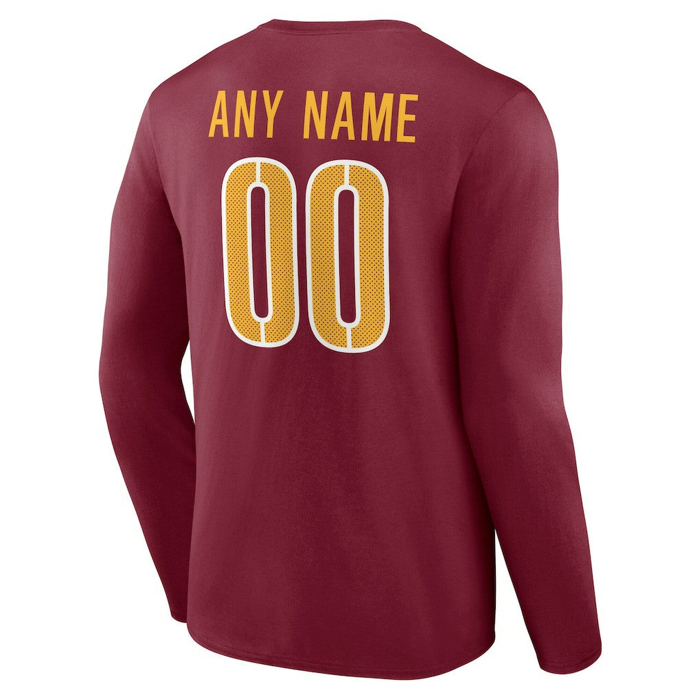 Team Authentic Personalized Name & Number Long Sleeve T-Shirt - Washington Commanders