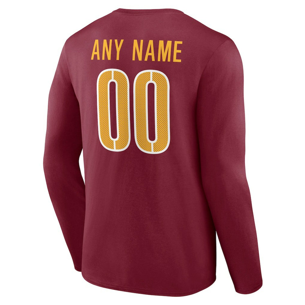 Team Authentic Personalized Name & Number Long Sleeve T-Shirt - Washington Commanders