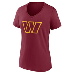Women's Team Authentic Personalized Name & Number V-Neck T-Shirt - Washington Commanders