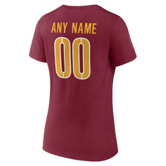 Women's Team Authentic Personalized Name & Number V-Neck T-Shirt - Washington Commanders