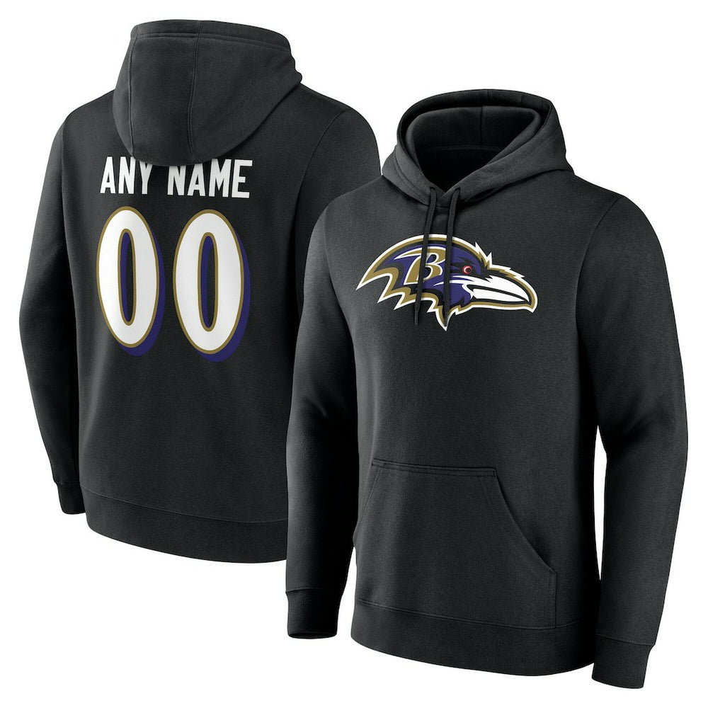 Big & Tall Team Authentic Custom Hoodie - Baltimore Ravens