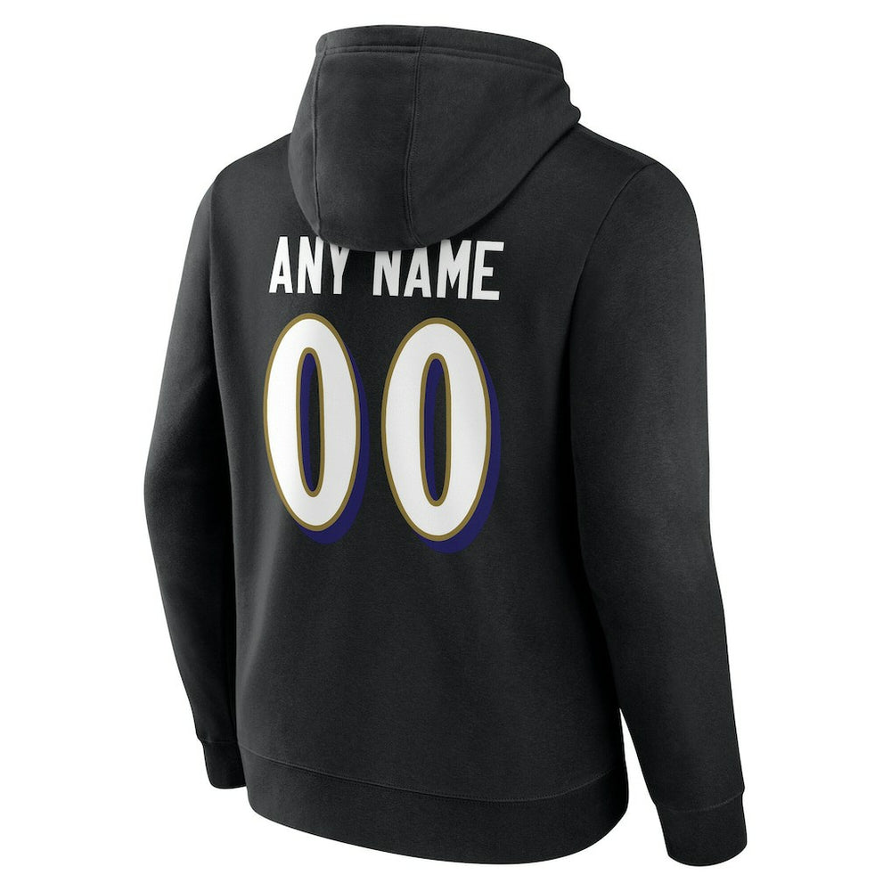 Big & Tall Team Authentic Custom Hoodie - Baltimore Ravens