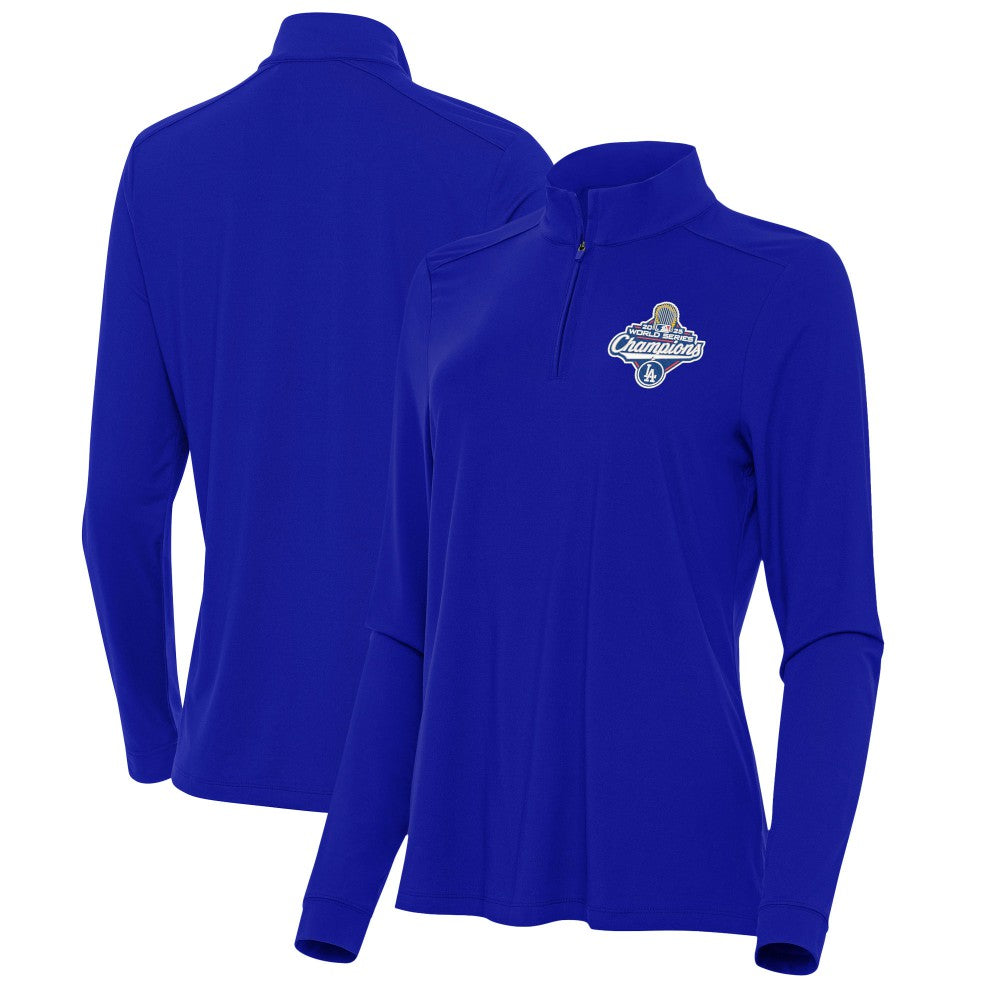 MLB Los Angeles Dodgers Antigua Women's 2025 World Series Champions Intent Quarter-Zip Pullover