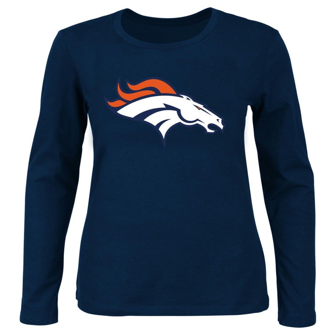 Women's Plus Size Scoop Neck Long Sleeve T-Shirt - Denver Broncos