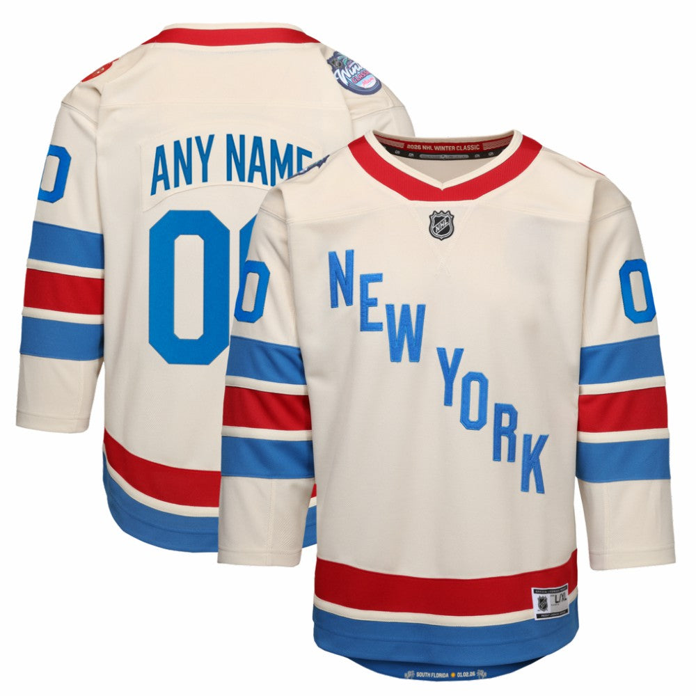 NHL White New York Rangers Outerstuff Youth 2026 NHL Winter Classic Premier Custom Jersey