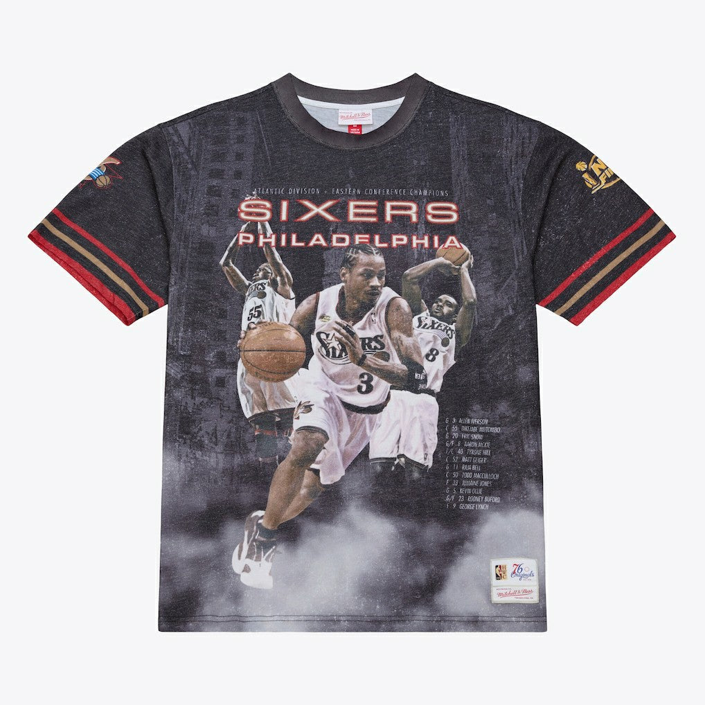 NBA Philadelphia 76ers Hardwood Classics Originals Collection 2000-2001 Team Roster T-Shirt