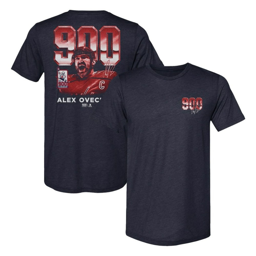 NHL Navy Alexander Ovechkin Washington Capitals 500 Level 900th Career Goal Tri-Blend T-Shirt