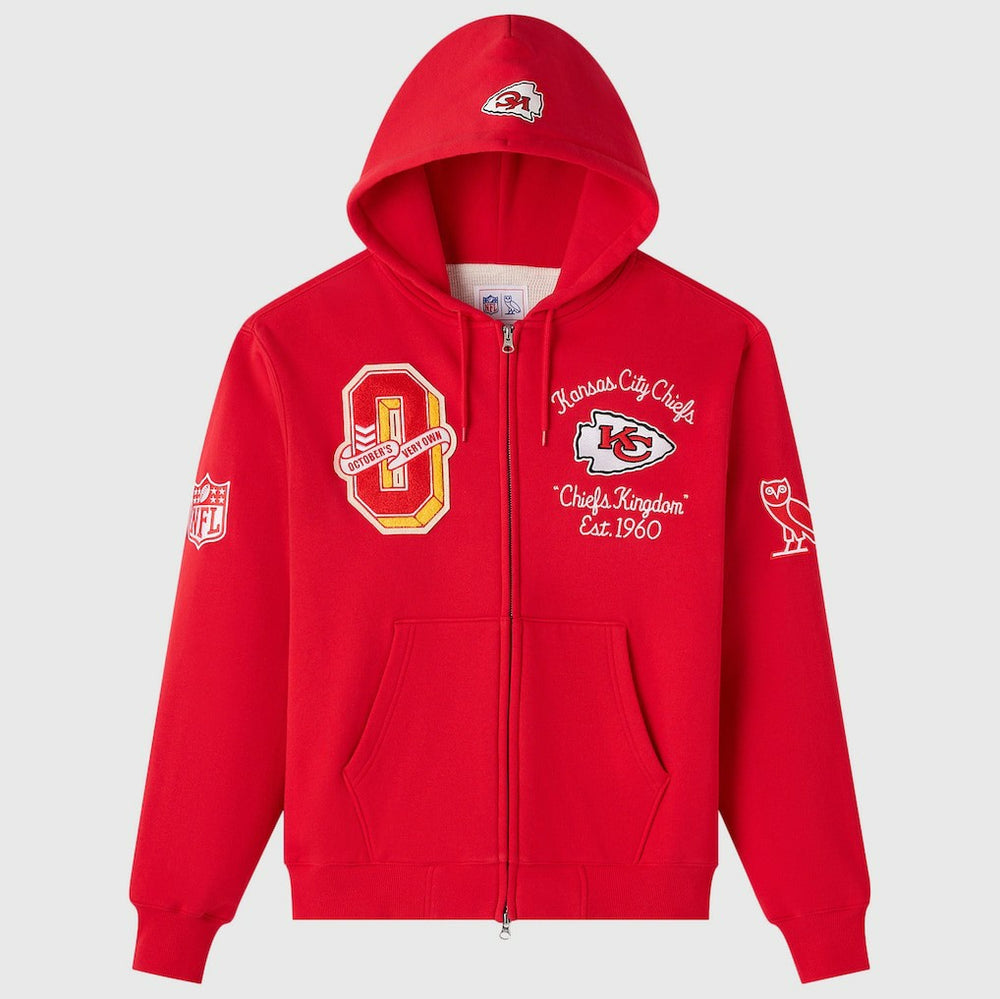OVO x NFL Unisex Full-Zip Waffle-Lined Hoodie - Kansas City Chiefs