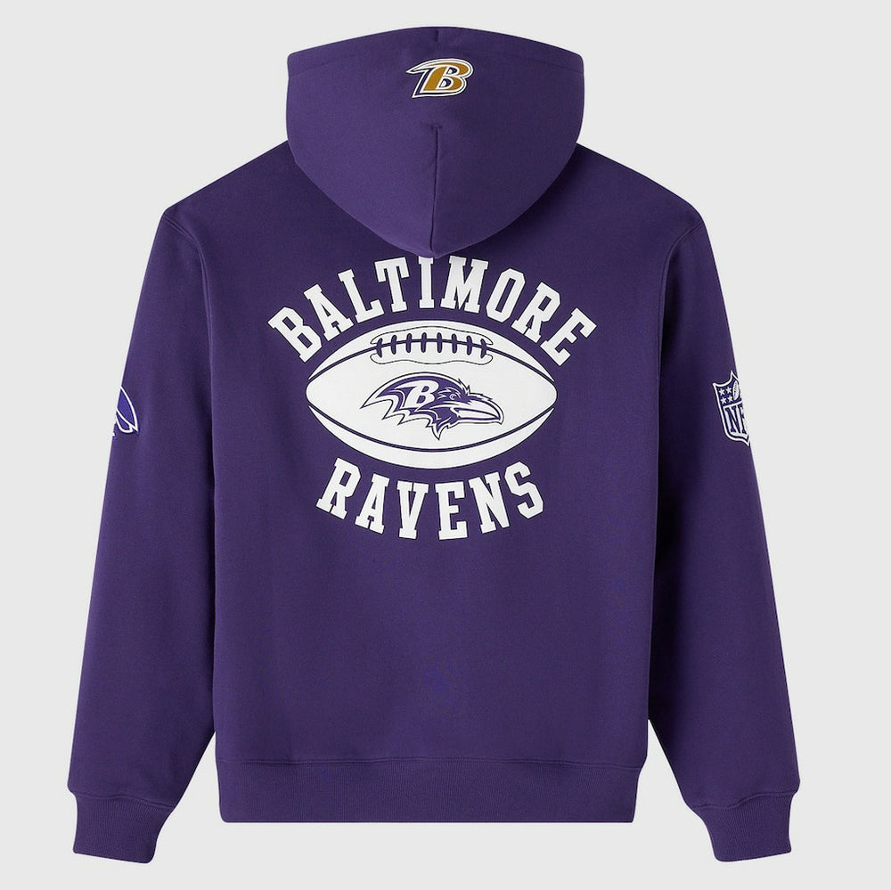 OVO x NFL Unisex Full-Zip Waffle-Lined Hoodie - Baltimore Ravens