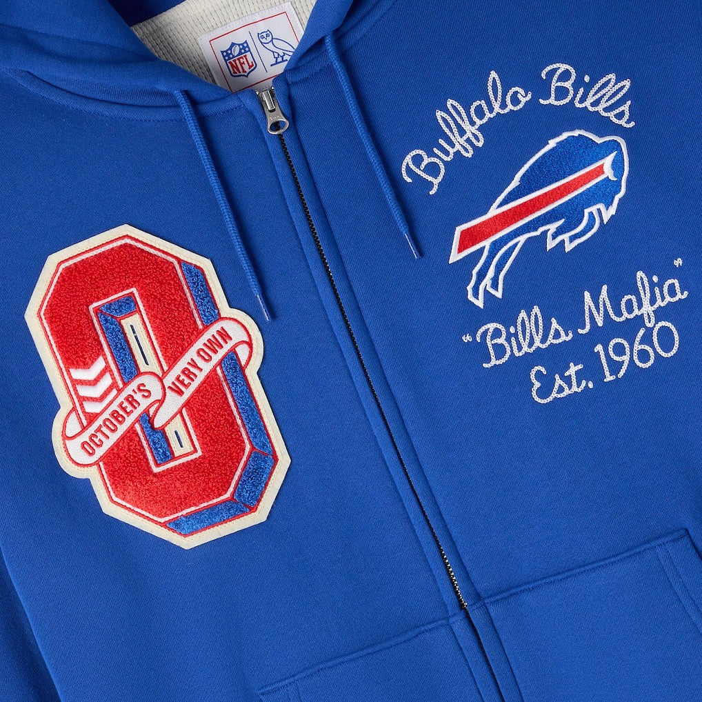 OVO x NFL Unisex Full-Zip Waffle-Lined Hoodie - Buffalo Bills