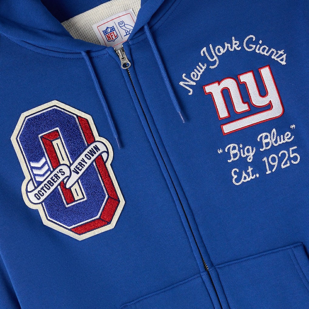 OVO x NFL Unisex Full-Zip Waffle-Lined Hoodie - New York Giants