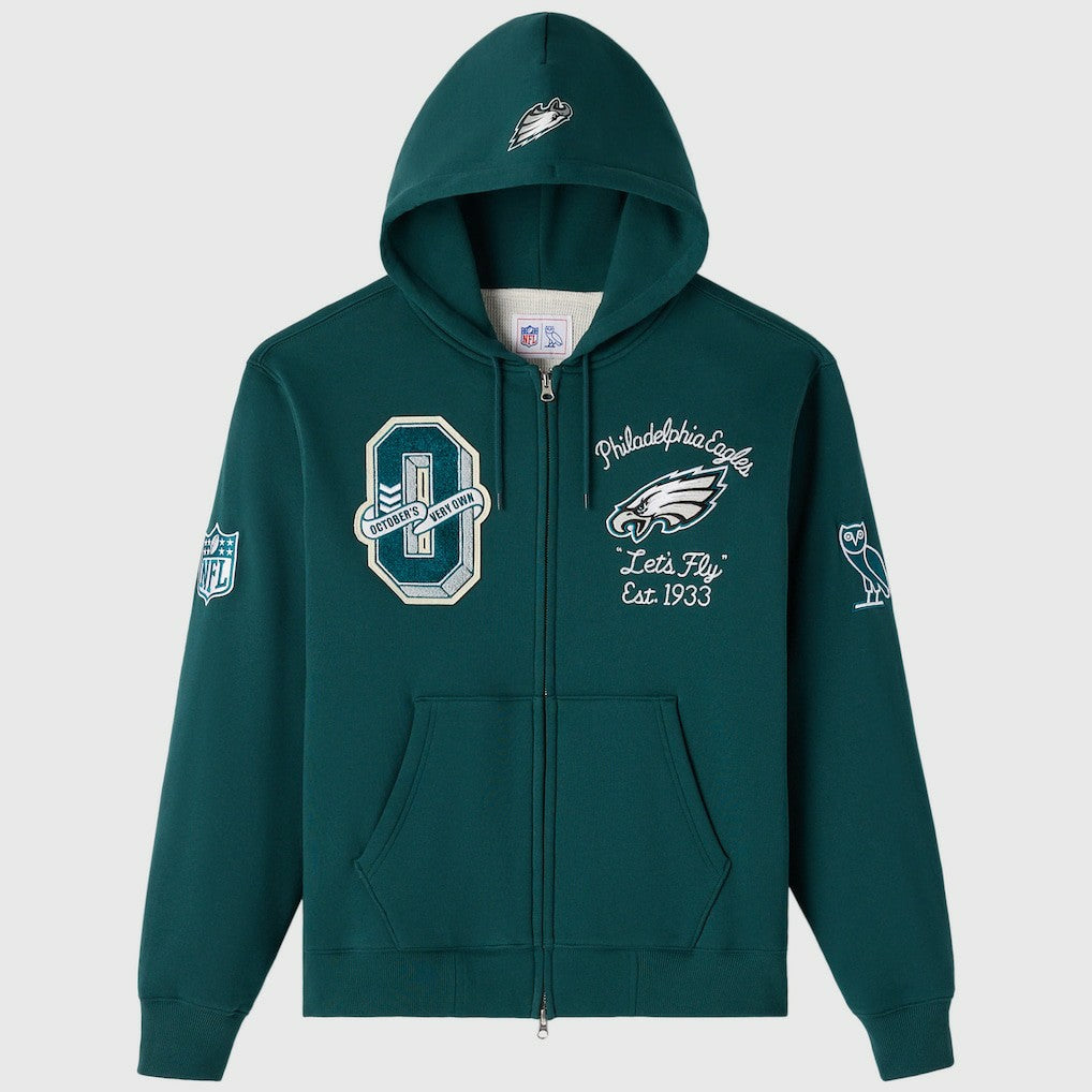 OVO x NFL Unisex Full-Zip Waffle-Lined Hoodie - Philadelphia Eagles