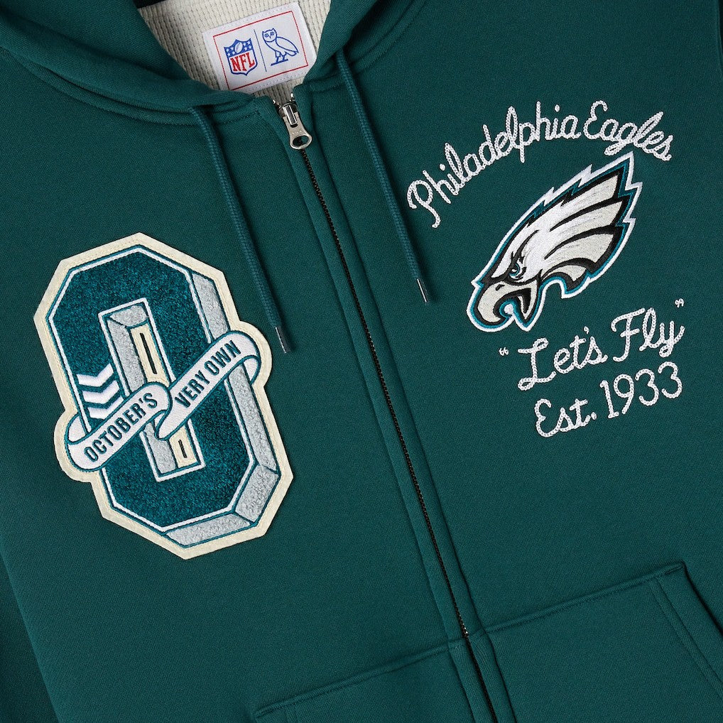 OVO x NFL Unisex Full-Zip Waffle-Lined Hoodie - Philadelphia Eagles