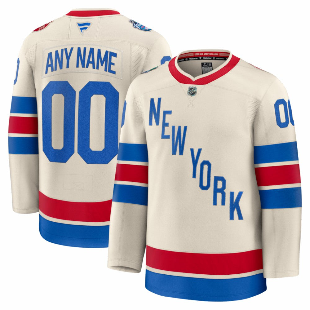 NHL Beige New York Rangers Fanatics 2026 NHL Winter Classic Premium Custom Jersey