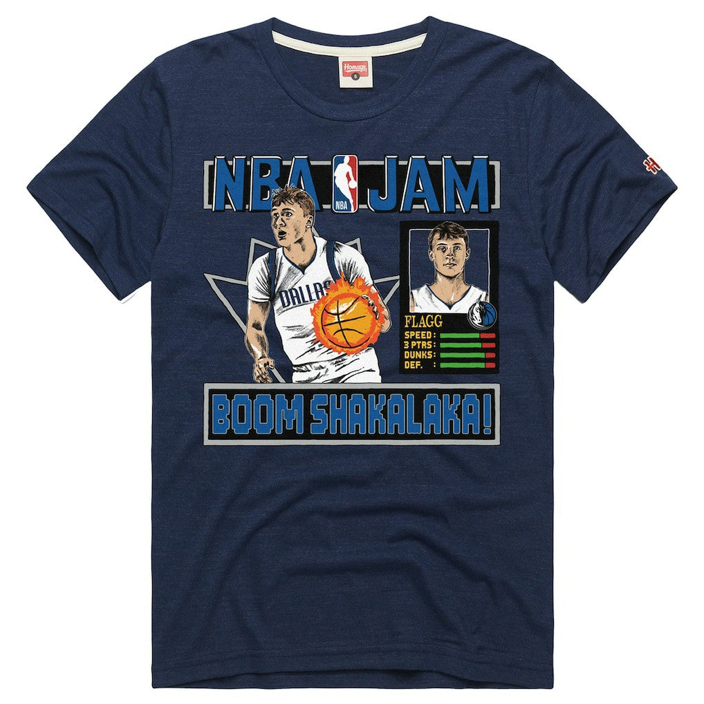 NBA Cooper Flagg Dallas Mavericks Homage Unisex NBA Jam Tri-Blend T-Shirt sale