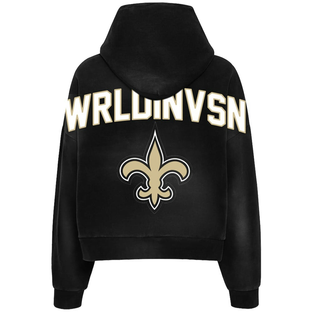 WRLDINVSN x  Unisex Cozy Cropped Hoodie - New Orleans Saints