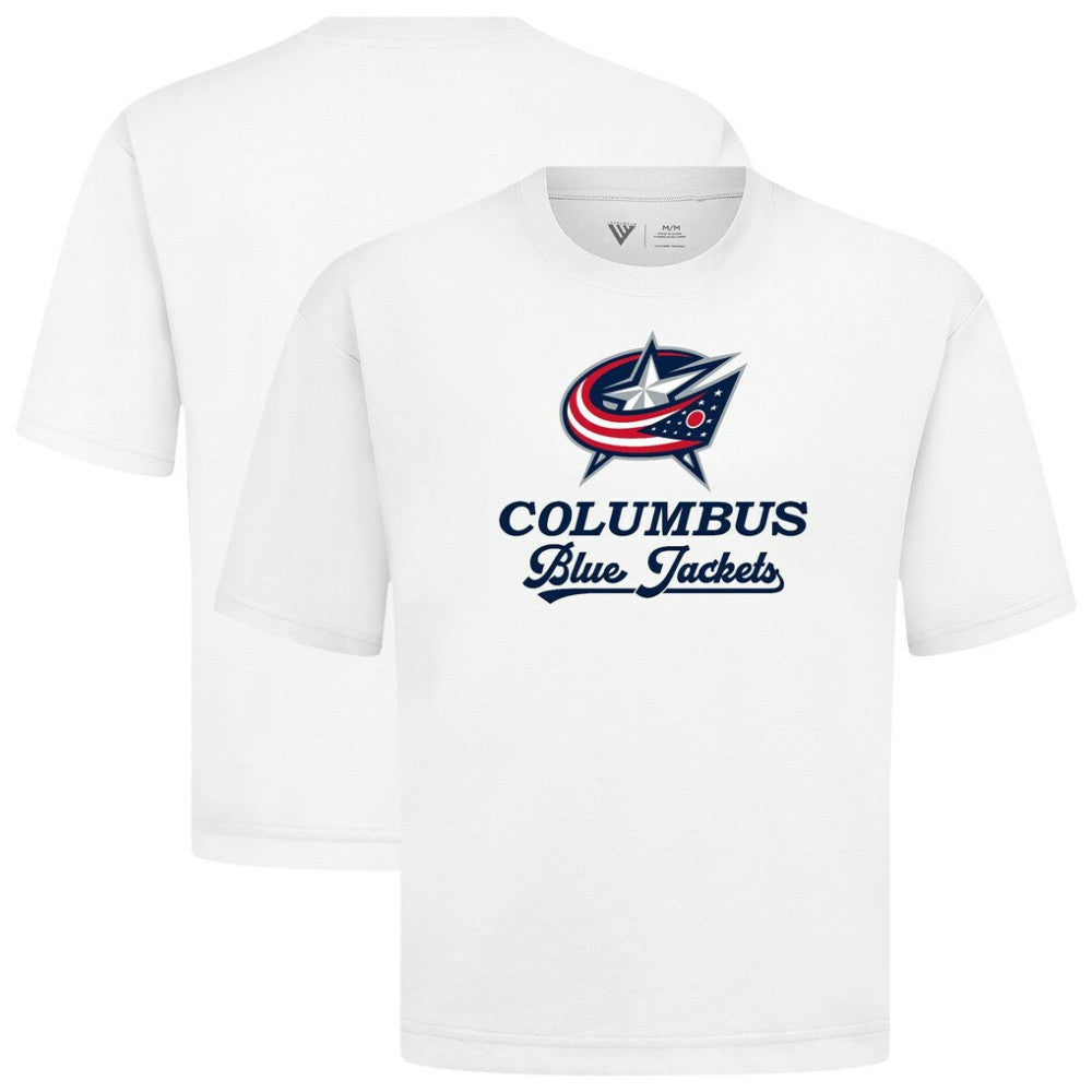 NHL White Columbus Blue Jackets Levelwear Team Surge Luxe Signature Knit T-Shirt