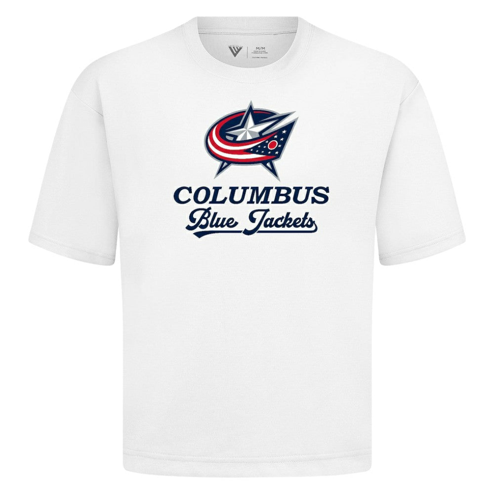 NHL White Columbus Blue Jackets Levelwear Team Surge Luxe Signature Knit T-Shirt
