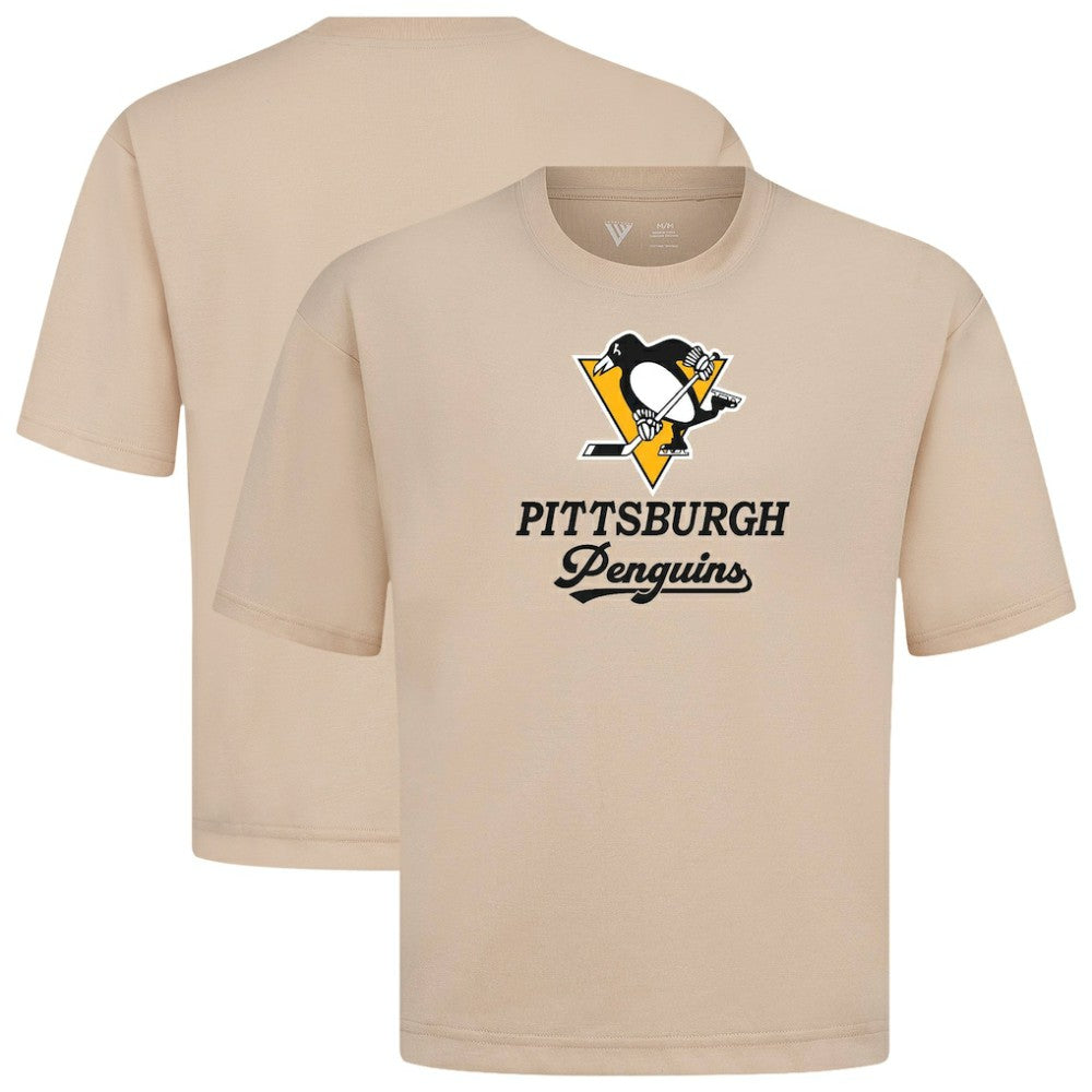 NHL Khaki Pittsburgh Penguins Levelwear Team Surge Luxe Signature Knit T-Shirt