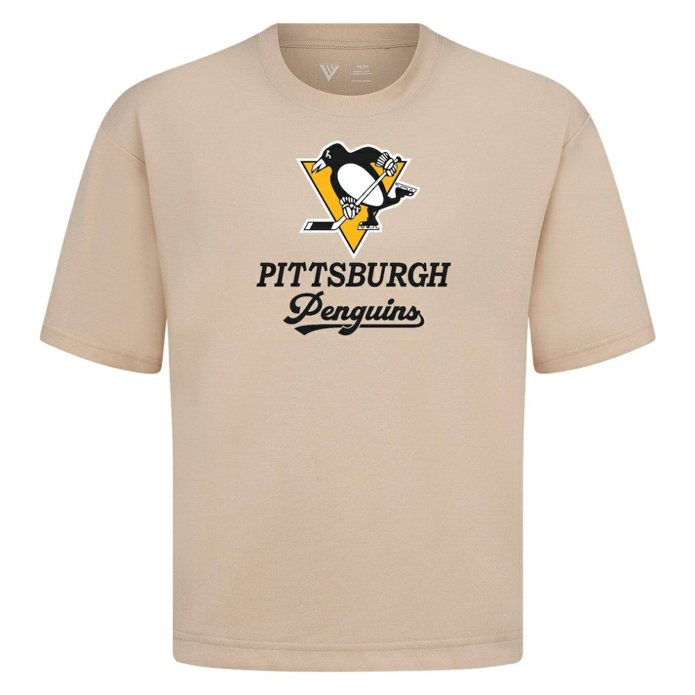 NHL Khaki Pittsburgh Penguins Levelwear Team Surge Luxe Signature Knit T-Shirt
