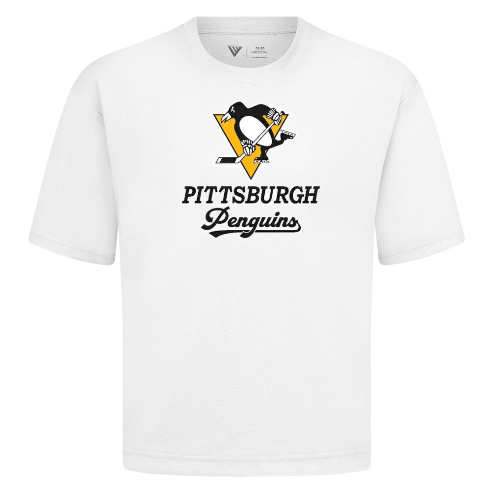 NHL White Pittsburgh Penguins Levelwear Team Surge Luxe Signature Knit T-Shirt