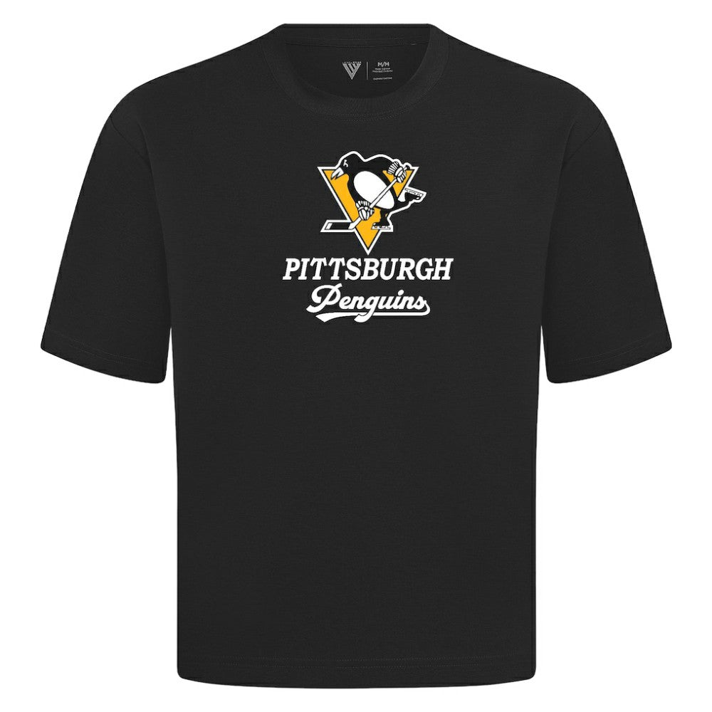 NHL Black Pittsburgh Penguins Levelwear Team Surge Luxe Signature Knit T-Shirt