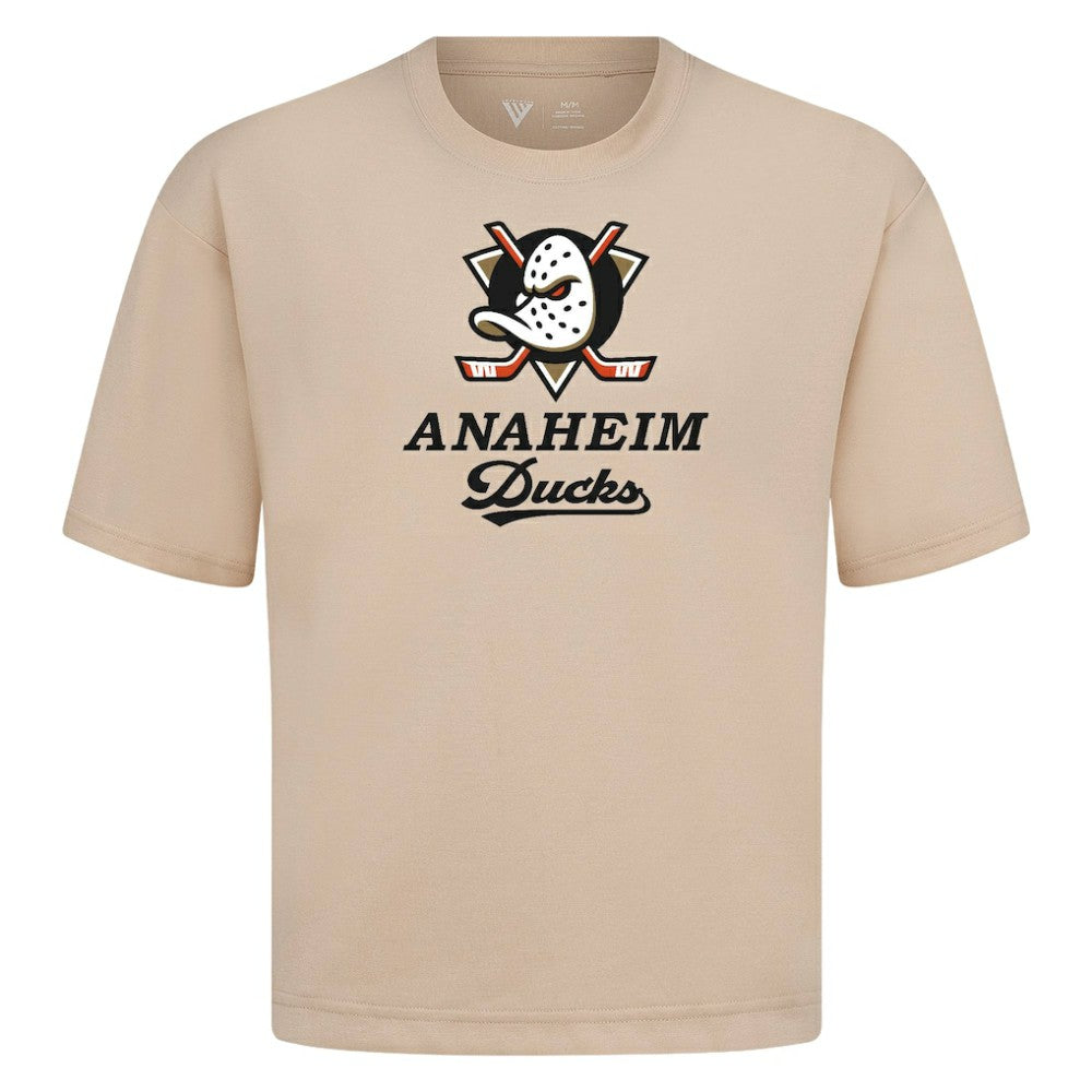 NHL Khaki Anaheim Ducks Levelwear Team Surge Luxe Signature Knit T-Shirt
